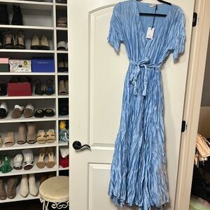 Blue Satin Maxi